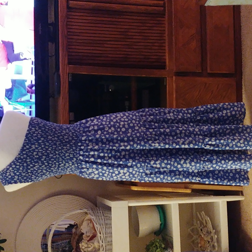 BTFBM One shoulder blue & white floral maxi dress. Size S - Picture 5 of 10